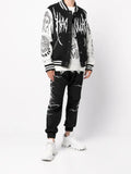 Haculla leather-sleeve varsity jacket