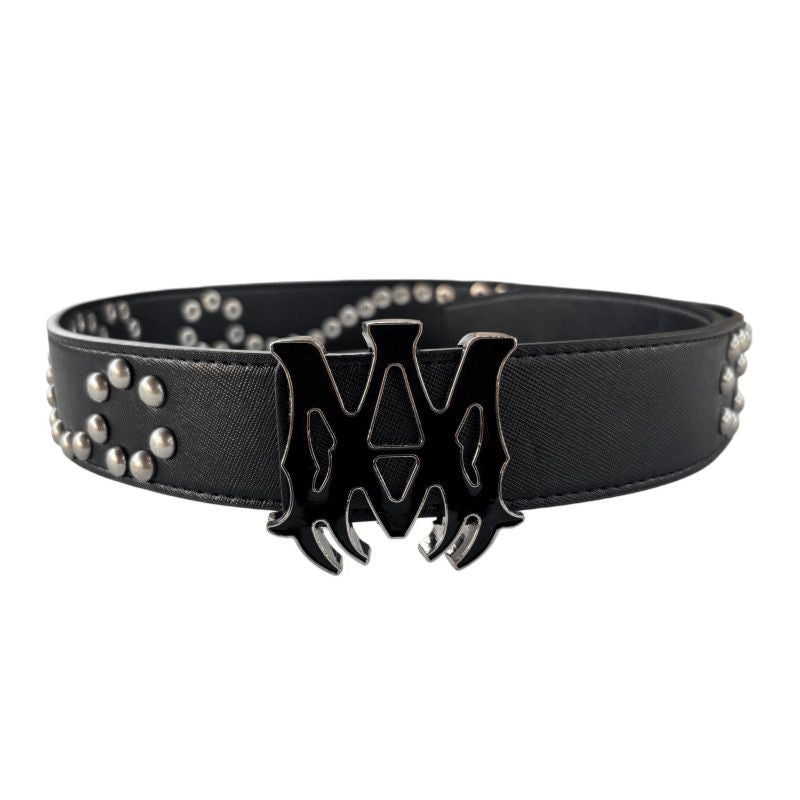 AMIRI Riveted Leather Belt Punk Claw Metal Buckle Waist Belt
