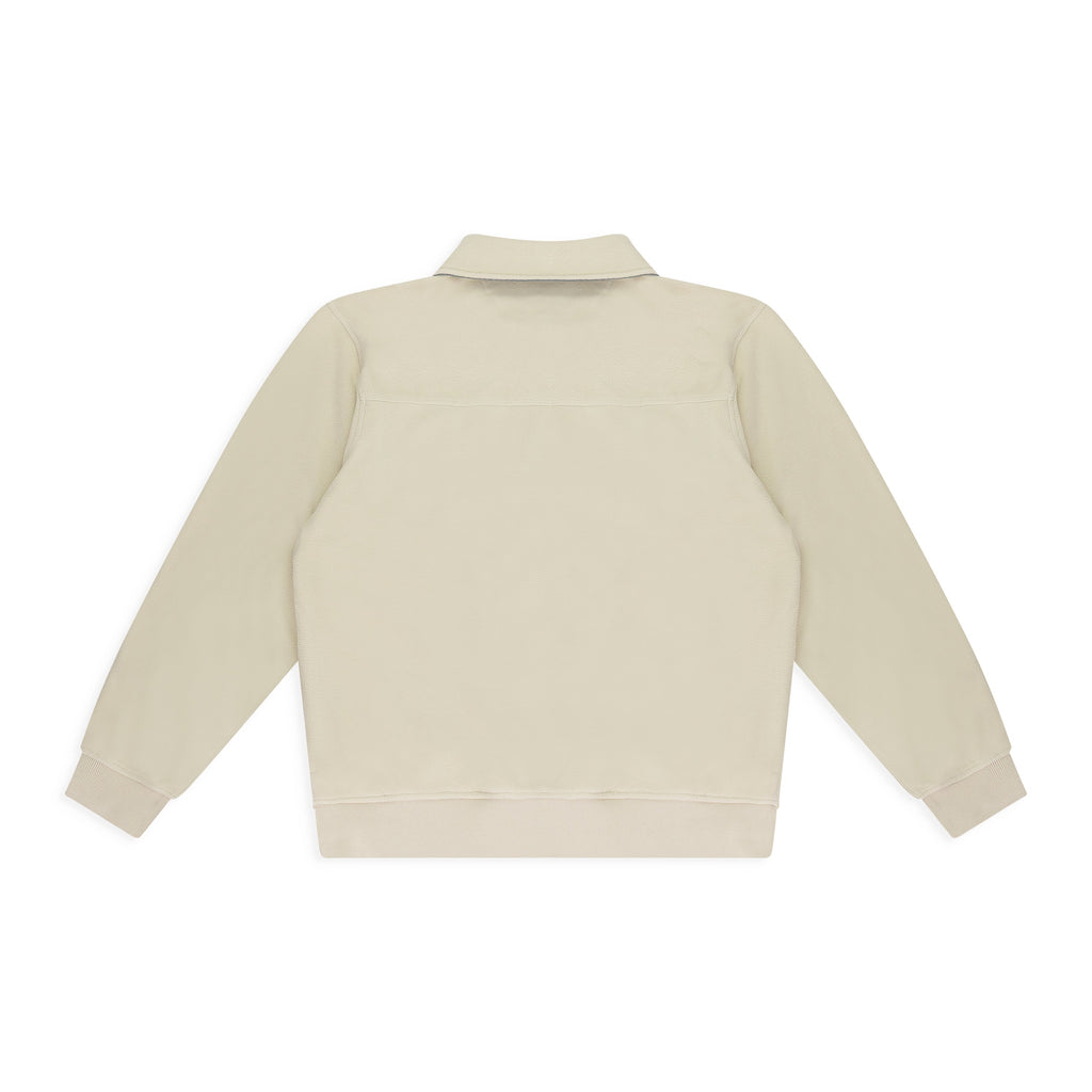 WHITE NEW BALANCE FLEECE POPOVER WORK JACKET