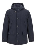 Fay hooded button-fastening jacket
