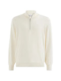Brunello Cucinelli Sea Island cotton and cashmere lightweight sweater with half zip