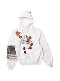 Doublet Twister leaf-patchwork slogan-print hoodie