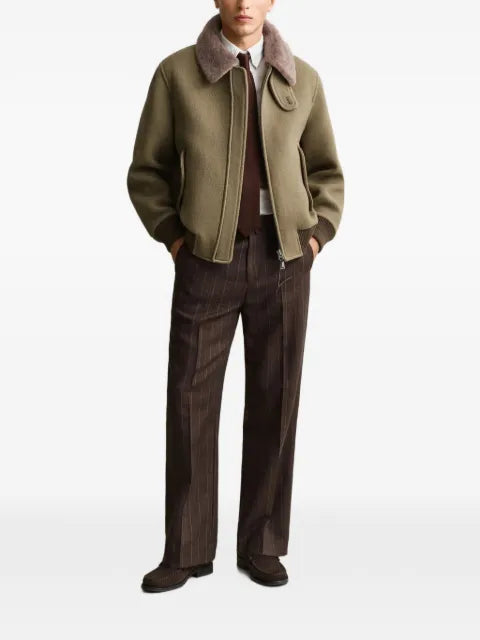 Gant shearling-collar wool jacket