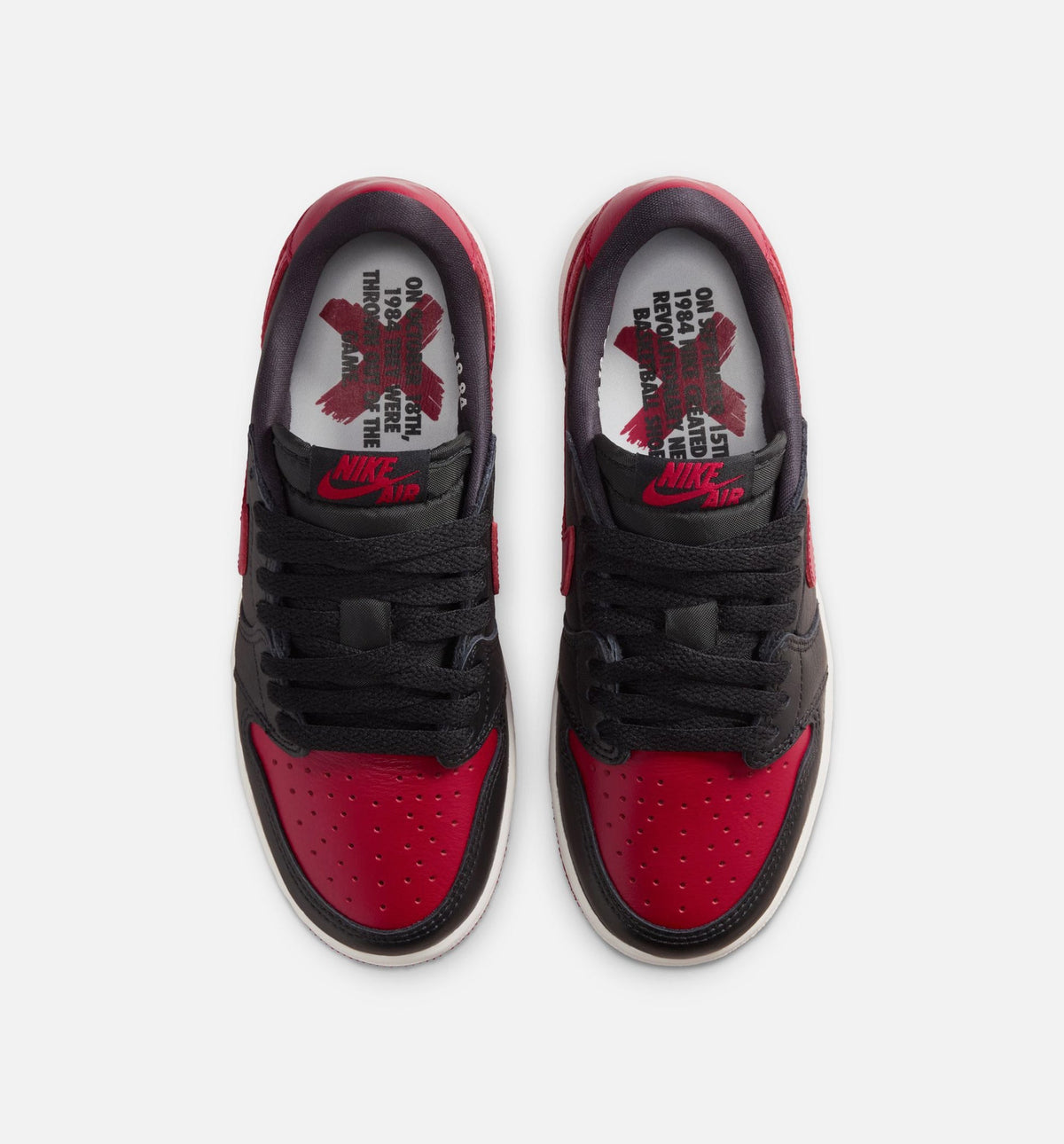 Air Jordan 1 Retro Low OG Banned Grade School Lifestyle Shoe - Black/Black/Varsity Red/Summit White