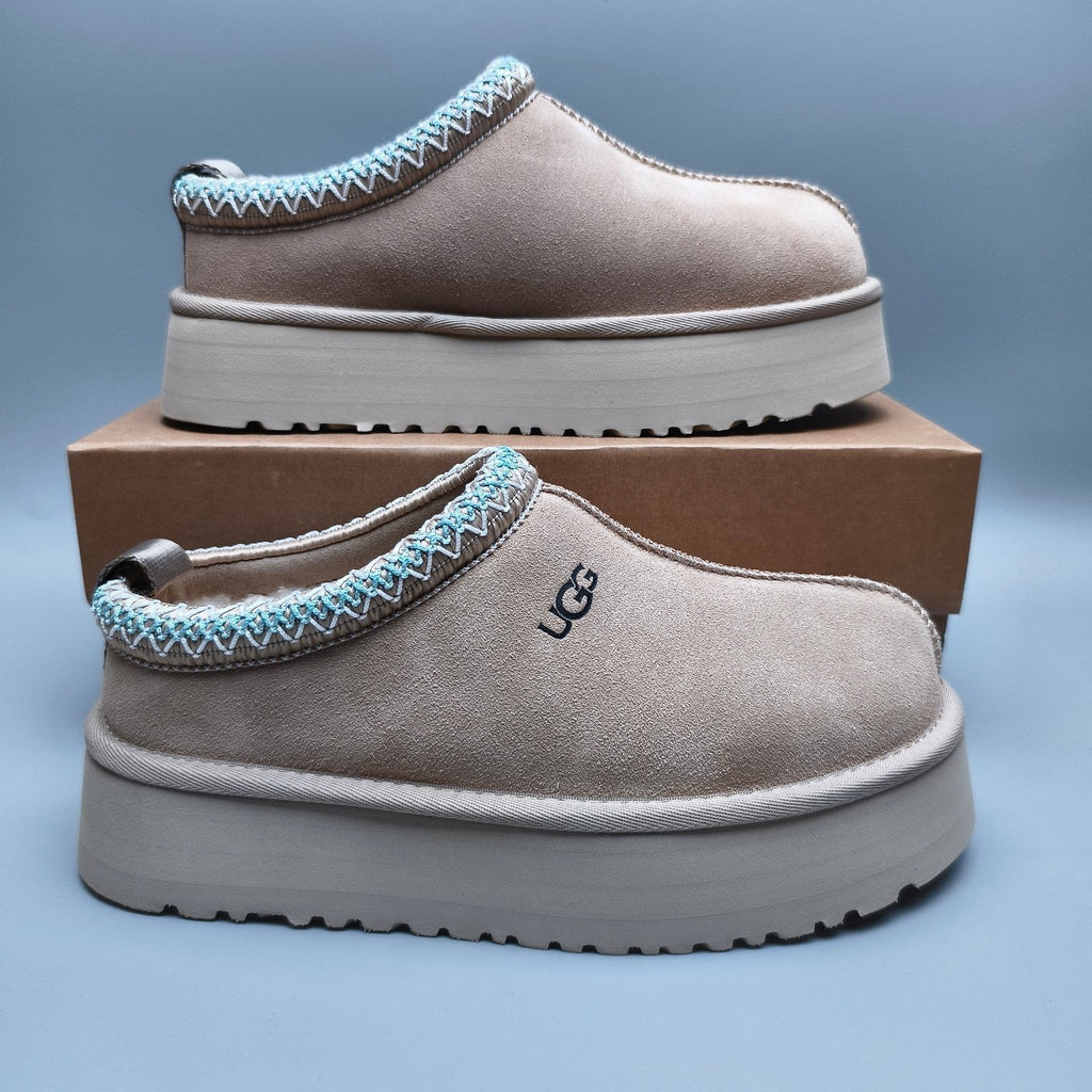Beige Ethnic Style Chunky Sole Casual Sneakers — New Arrival | In Stock
