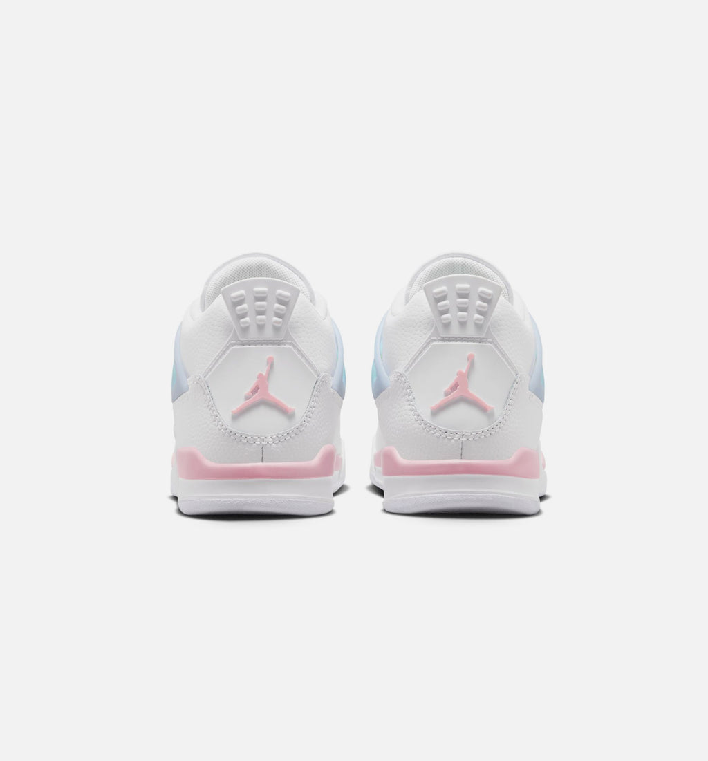 Air Jordan 4 Retro Medium Soft Pink Preschool Lifestyle Shoe – White/Medium Soft Pink/Half Blue