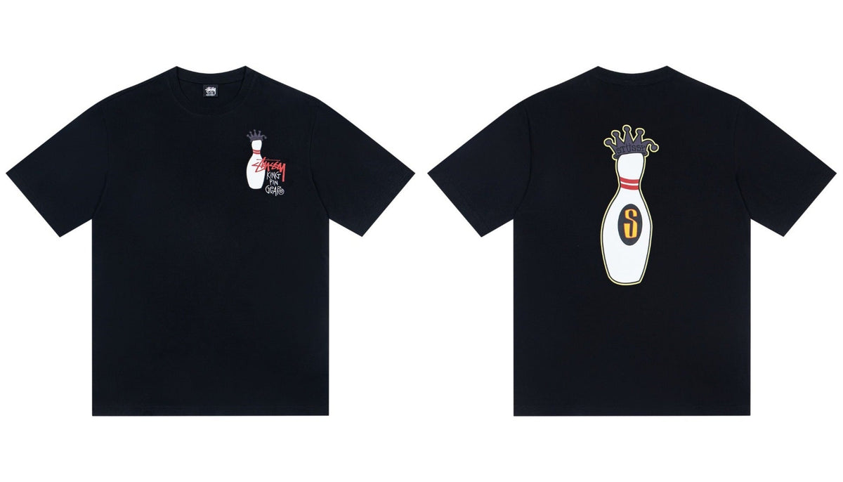Stussy King Pin Bowling Front And Back Graphic Short Sleeve Tee