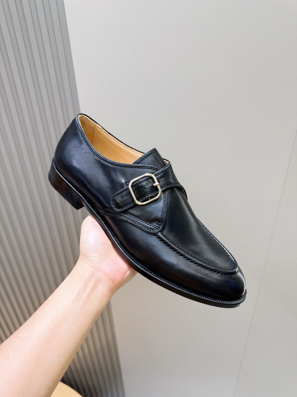 Loro Piana Black Buckle Loafers