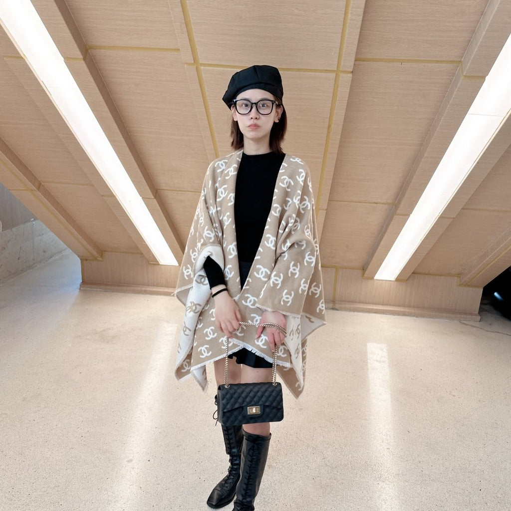 Chanel Fringed Motif Shawl
