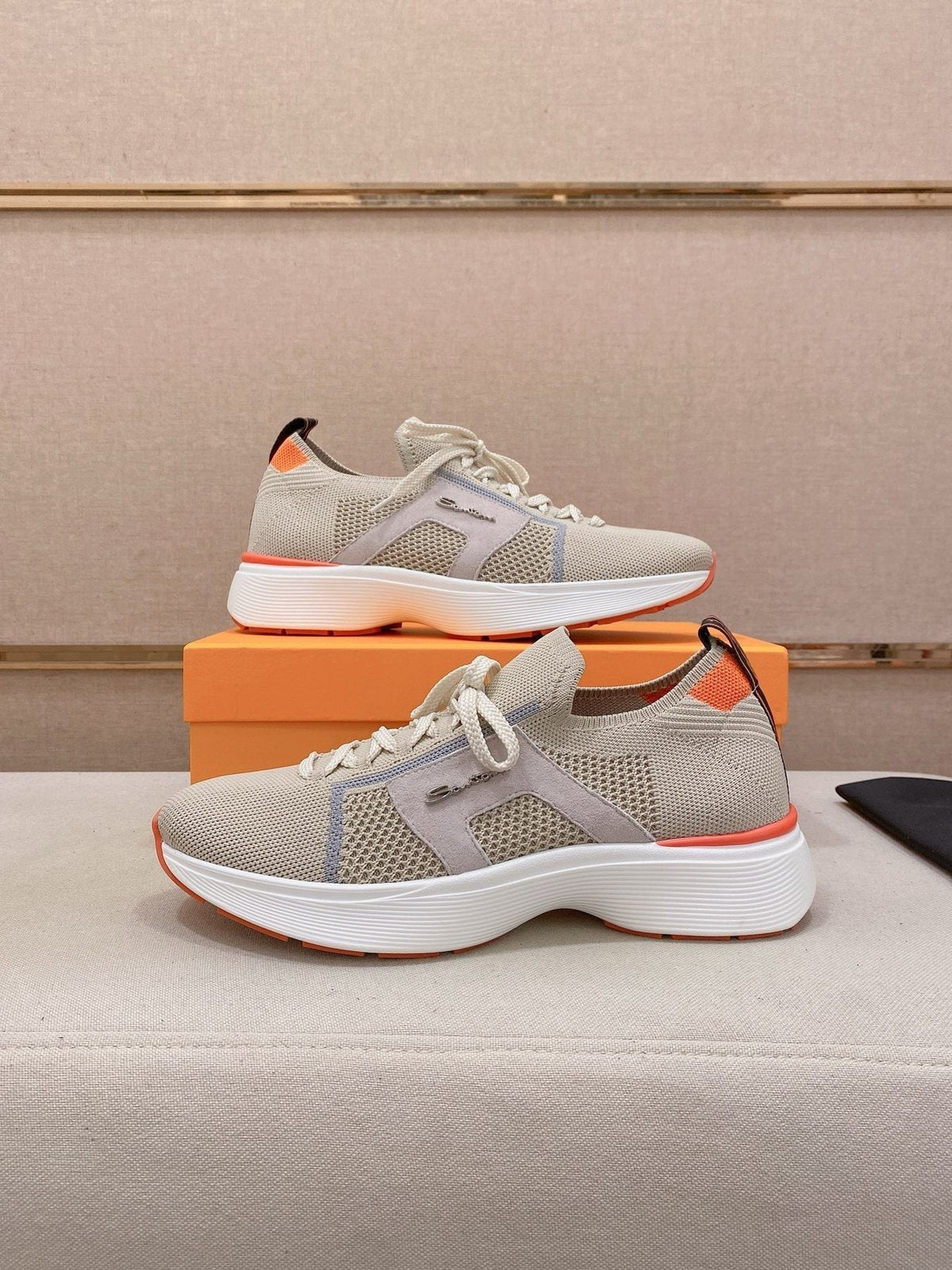 Santoni Men's Knit Panel Sneakers