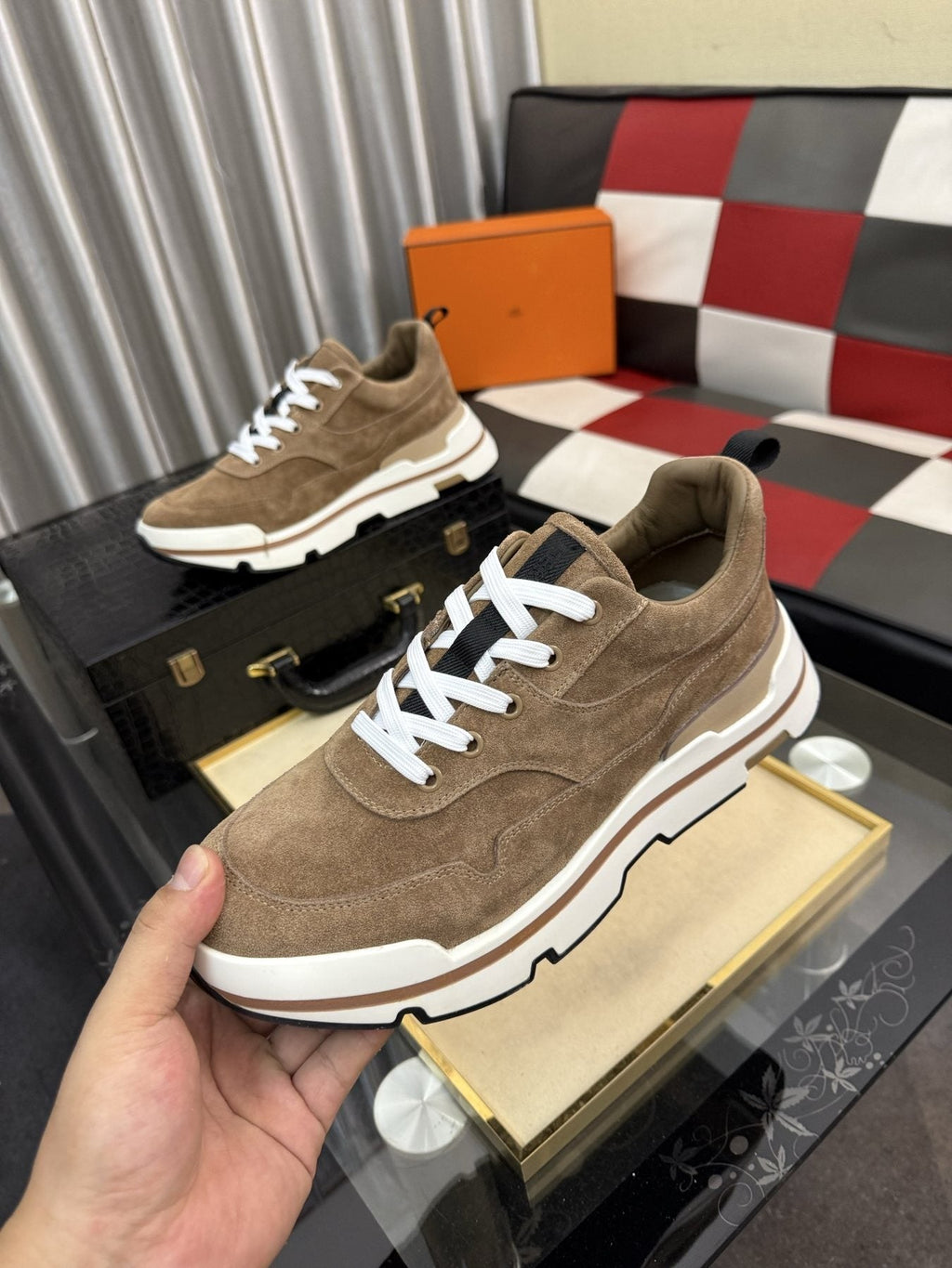 Hermès Layered-Sole Casual Sneakers